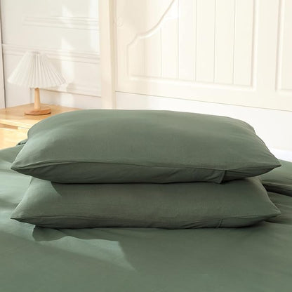 Emerald Green Comforter King Size, Modern Bedding Set for Women/Men, Cute Soft & Lightweight Microfiber Bed Sets, 3 pcs-1 Comforter & 2 Pillowcases 104"x90"