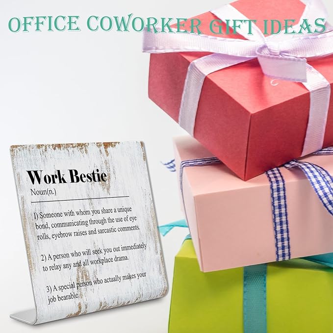 Work Bestie Gifts for Women Leaving Going Away Gift for Coworker Funny Coworker Leaving Gifts Sarcastic Farewell Gifts for Coworkers Leaving Colleague Farewell Signs Gift LD8