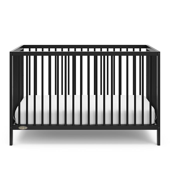Graco Teddi 5-in-1 Convertible Crib (Black) – GREENGUARD Gold Certified, Converts to Daybed, Toddler & Twin Bed with Headboard and Footboard, Adjustable Mattress Height