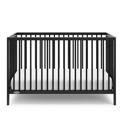 Graco Teddi 5-in-1 Convertible Crib (Black) – GREENGUARD Gold Certified, Converts to Daybed, Toddler & Twin Bed with Headboard and Footboard, Adjustable Mattress Height