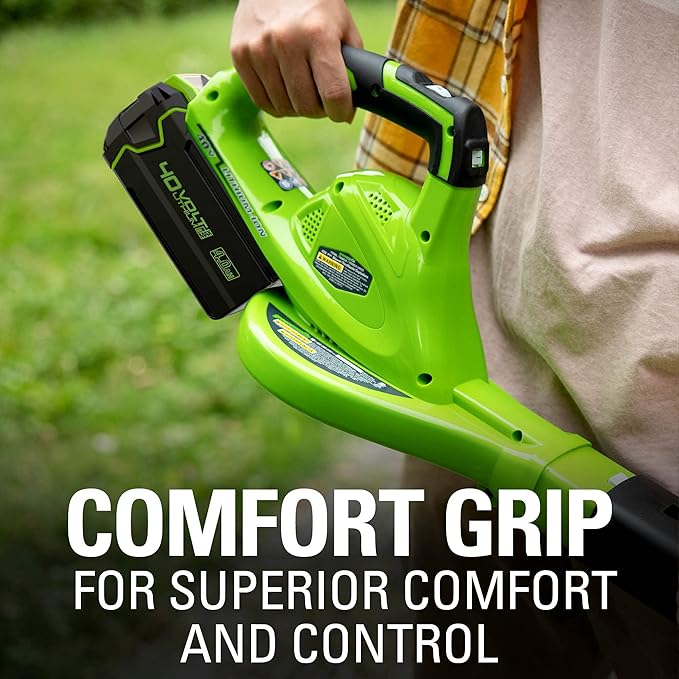 Greenworks 40V (150 MPH / 130 CFM) Cordless Leaf Blower, 4.0Ah Battery and Charger Included