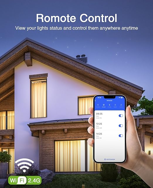 GHome Smart Switch, 3 Way Wi-Fi Light Switch Compatible with Alexa and Google Home, 2.4GHz Schedule Timer, Neutral Wire Required, 3-Way Installation, FCC Listed (4-Pack),White