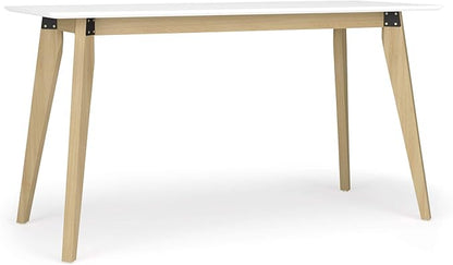 HON Basyx BSX55WPLTWH Modern Home Office Wood Computer Desk, 55", White