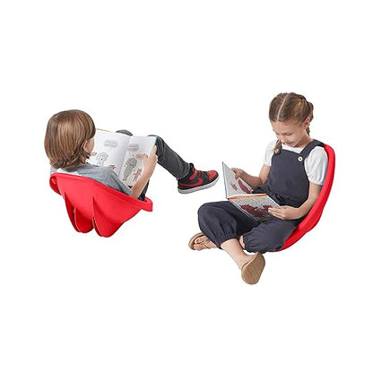 ECR4Kids Leaf Floor Seat, Rocker Chair, Red, 6-Piece