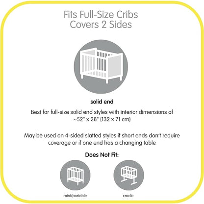 BreathableBaby Breathable Mesh Liner for Full-Size Cribs, Classic 3mm Mesh, White (Size 2FS Covers 2 Sides)
