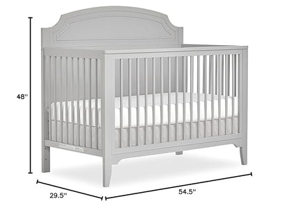 JPMA & Greenguard Gold Certified Milton 5-in-1 Convertible Crib Made with Sustainable New Zealand Pinewood in Pebble Grey, Non-Toxic Finish