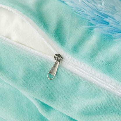 Tie dye Plush Fluffy Comforter Cover Set Queen - Ultra Soft Faux Fur tie dye Bedding Sets 3 Pieces (1 Shaggy Duvet Cover + 2 Pillow case) Fluffy Bed Set (Tie Dye Mint, Queen)