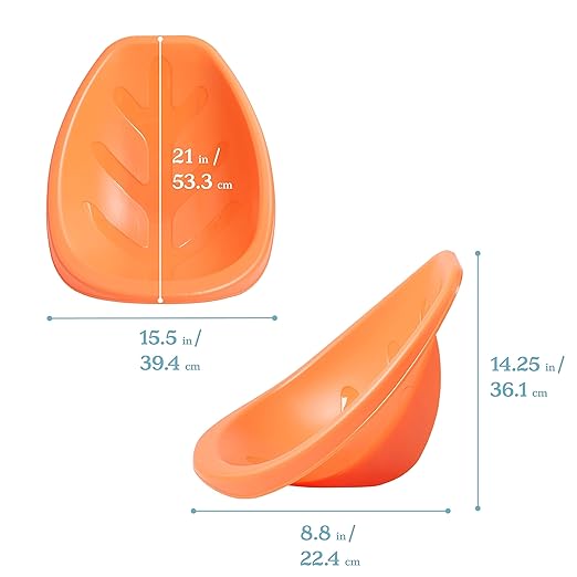 ECR4Kids Leaf Floor Seat, Rocker Chair, Orange, 6-Piece