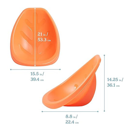 ECR4Kids Leaf Floor Seat, Rocker Chair, Orange, 6-Piece
