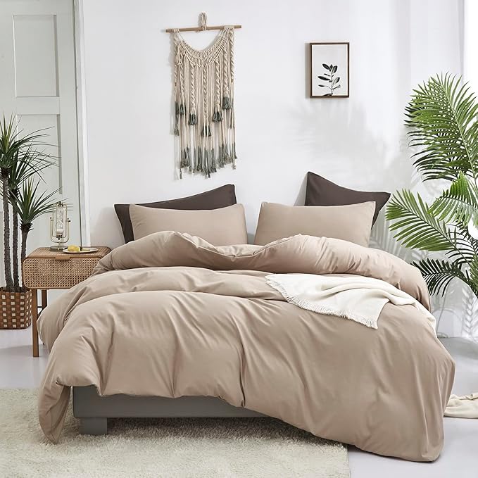 Deep Champagne Comforter Set King Cream Coffee Bedding Set Khaki Comforter Set King Women Soft Dark Champagne Bedding Set Men Breathable Taupe Comforter Set King Coffee Color Bed Set