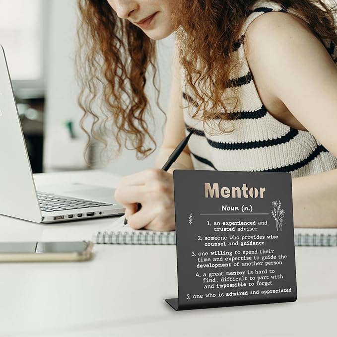 Afterprints Mentor Gifts for Women Men Thank You Gifts For Mentor Leaving Going Away Retirement Appreciation Boss, Coworker, Teacher, Counselor, Coach Office Desk Decor (black) XLK09