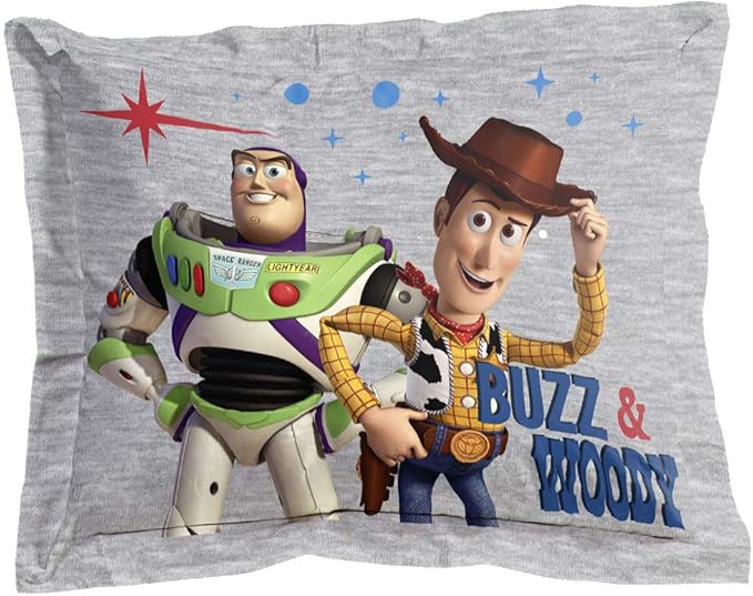 Jay Franco Disney Pixar Story 4 All The Twin/Full Comforter & Sham Set - Super Soft Kids Reversible Bedding Features Woody & Buzz Lightyear - Fade Resistant Microfiber(Official Disney Pixar Product)