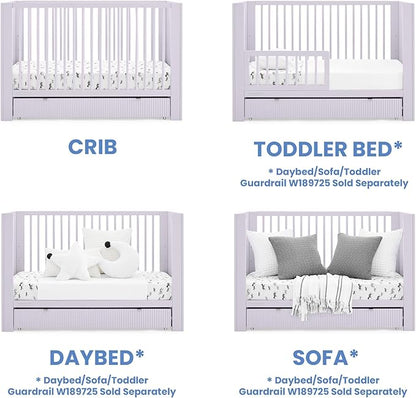 Delta Children Cassie 4-in-1 Convertible Crib with Underdrawer - Greenguard Gold Certified, Lilac