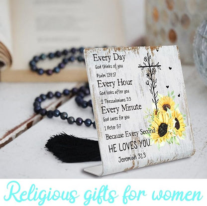 Christian Office Decor for Women Desk Inspirational Gifts with Prayers Religious Scripture Birthday Gifts for Her, Mom, Sister, Coworker Men, Friends Valentines Motivational Catholic Gifts XUV04