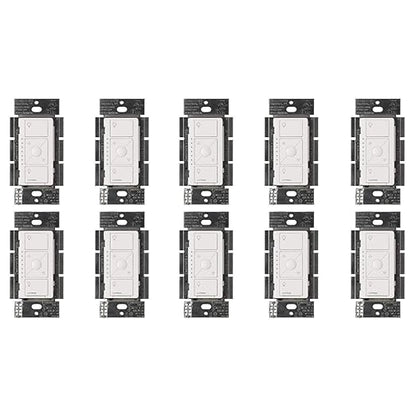 Lutron Caseta Original Smart Dimmer Switch ELV+ (Lutron Hub Required), 250W LED, Single-Pole/3-Way, Neutral Required, PD-5NE-WH 10-PACK, White, 10 Pack