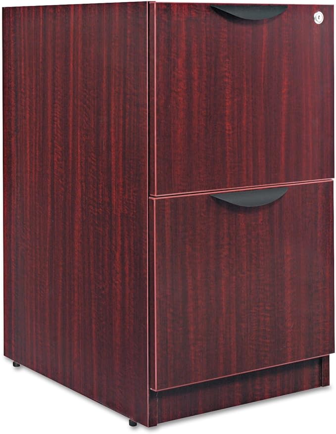 Alera Alera Valencia Series Full Pedestal File, Left Or Right, 2 Legal/Letter-Size File Drawers, Mahogany, 15.63" X 20.5" X 28.5"