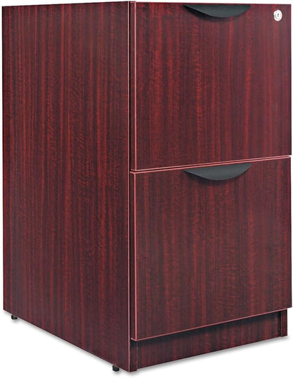 Alera Alera Valencia Series Full Pedestal File, Left Or Right, 2 Legal/Letter-Size File Drawers, Mahogany, 15.63" X 20.5" X 28.5"