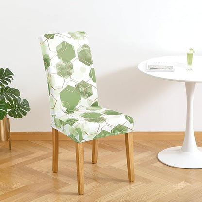 Gibelle Dining Room Chair Covers Set of 4, Soft Stretch Kitchen Chair Covers Slipcover Protector, Removable Washable Geometric Parson Chair Covers 4 Pack, Sage Green
