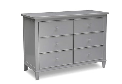 Delta Children Fancy 4-in-1 Convertible Crib and 6 Drawer Dresser Bundle, Grey