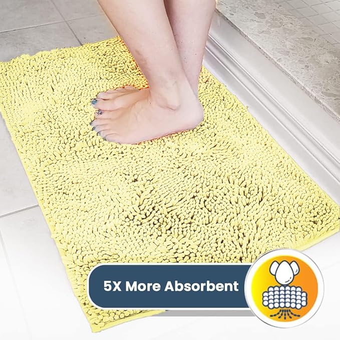 Muddy Mat® Original Dog Door Mat for Muddy Paws, Super Absorbent Microfiber, Non-Slip Washable Pet Rug, Quick Dry Chenille Entryway Carpet, Machine Washable Indoor Outdoor mat, Yellow 19"x30"