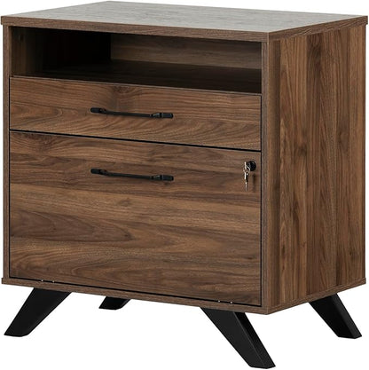 South Shore Helsy 2-Drawer File Cabinet, Lateral, Natural Walnut