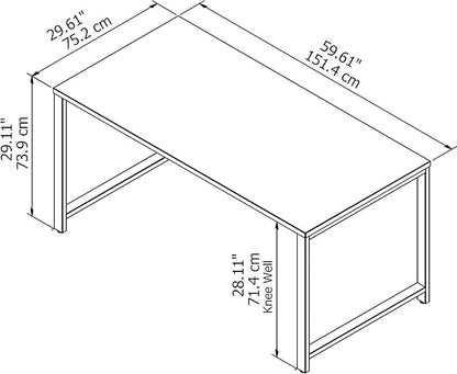 Bush Business Furniture 400 Series Table Desk with Metal Legs, 60W x 30D, White