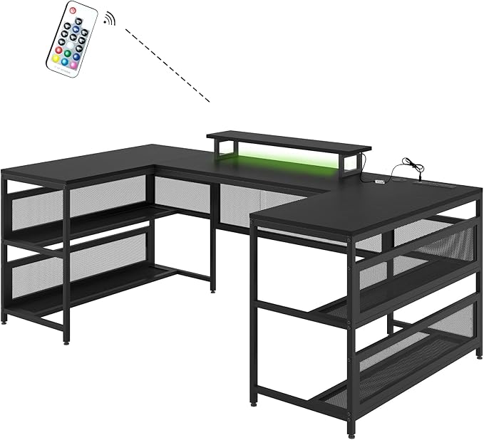 NicBex Laik-DW-00009-DX-1 Desks, 82" W x 43" D x 35" H, Matte Black