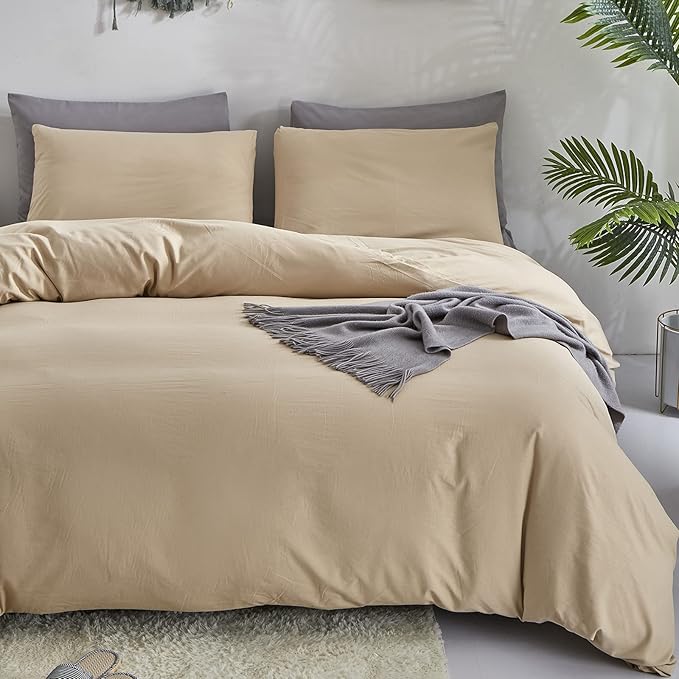 Champagne Comforter Set Full Khaki Bedding Set Lightweight Women Solid Light Champagne Blanket 3 PCs Durable Soft Comforter Set Full Beige Quilts Set Breathable Champagne Bed Comforter Set