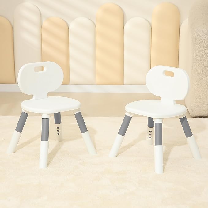 3 Level Height Adjustable Kids Chairs Plastic Preschool Chair Durable and Lightweight Child Chair with a Maximum Load Capacity of 220 pounds Suitable for Day Care, Classroom, and Home (2-Pack Grey)