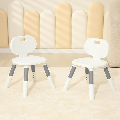 3 Level Height Adjustable Kids Chairs Plastic Preschool Chair Durable and Lightweight Child Chair with a Maximum Load Capacity of 220 pounds Suitable for Day Care, Classroom, and Home (2-Pack Grey)