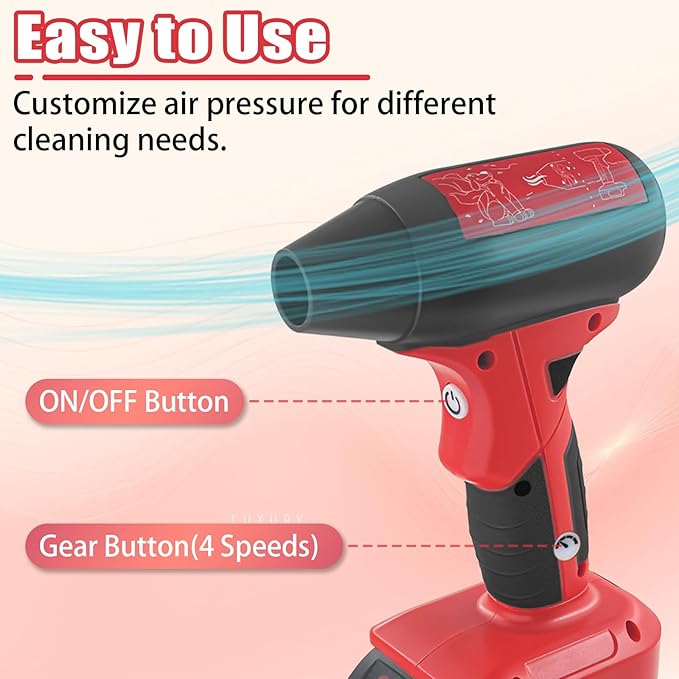 Mini Jet Blower Portable Violent Turbo Fan for Milwaukee 18V M18 Battery, 4-Speed Wireless High Speed Handheld Fan, for Computer Key Board Cleaning,Hair Drying,Camping,Outdoors,Car (No Battery)