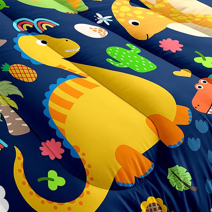 Dinosaur Bedding Full for Boys - Dinosaur Bedding Set for Kids Bedroom Dinosaur Bedding Full Blue Dinosaur Comforter Boys Room Decor Dinosaur Comforter, Full (1 Comforter 2 Pillowcases)