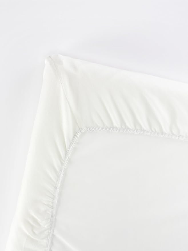 BabyBjörn Travel Crib Light, Silver with Fitted Sheet for Travel Crib Light - Organic White
