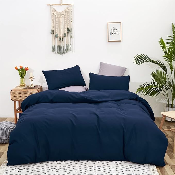 Navy Comforter Full Size Navy Blue Bedding Set Dark Navy Blue Comforter Set 3 Pieces 1 Comforter with 2 Pillowcases