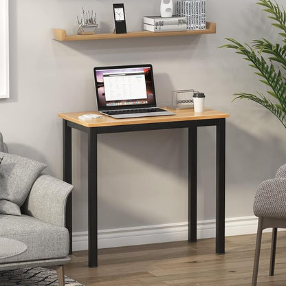SogesGame Small Computer Desk, 31.5 inches Small Office Desk Computer Table Study Writing Desk Workstation for Home Office, Teak Black