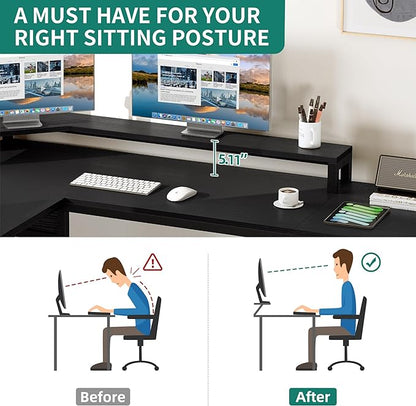 YITAHOME L Shaped Desk with File Drawer, 65" Large Computer Desk Corner Desk with Lift Top, Standing Desk Height Adjustable with Monitor Stand & Storage Shelves for Home Office, Black