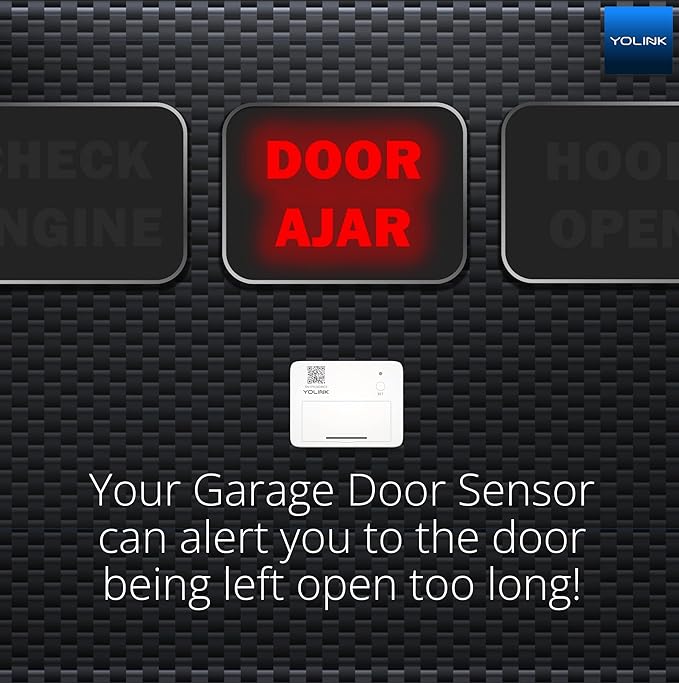 YoLink Smart Garage Door Sensor, Garage Door Position Sensor with Door Left-Open Reminders, Alexa, Google, IFTTT, Home Assistant (Hub Required)