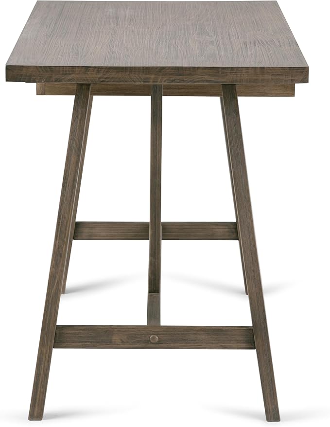 SIMPLIHOME Dylan SOLID WOOD Modern Industrial 60 inch Wide Home Office Desk, Writing Table, Workstation, Study Table Furniture in Driftwood