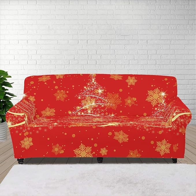 FKELYI Easy Going Stretch Sofa Slipcover Christmas Tree Sofa Couch Cover Washable Sofa Slipcovers Comfortable Furniture Protector L