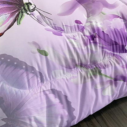 Purple Lavender Butterfly Comforter Set for Girl Kid Adult Colorful Butterfly Pattern Bedding Set Aesthetics Butterflies Quilt Bed Set Full Size with 1 Comforter and 2 Pillowcases
