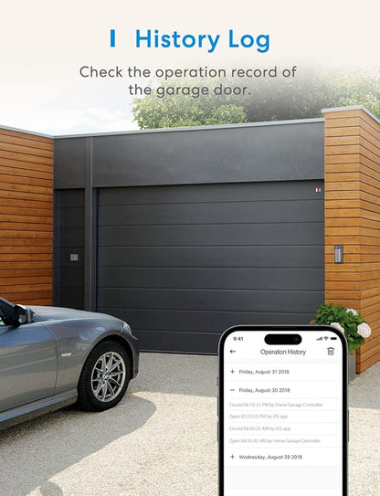 Smart WiFi Garage Door Opener Remote, App Control, Works with Alexa, Google Assistant and SmartThings, No Hub Needed