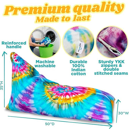 Stuffed Animal Storage - Tie Dye Stuffed Animal Bean Bag Storage Kit, Plushies Storage, Extra Large Stuffed Animal Storage, Empty Bean Bag Chair For Stuffed Animals, Stuffed Animal Holder