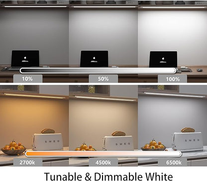 LED Light Bar,Plug-in, Dimmable, Adjustable White & RGB Color Changing, Alexa, Google Home Enabled Remote Counter Lights for Kitchen, Shelf, Cupboard, Desk, Monitor (1-Bar 12 Inch Kit)