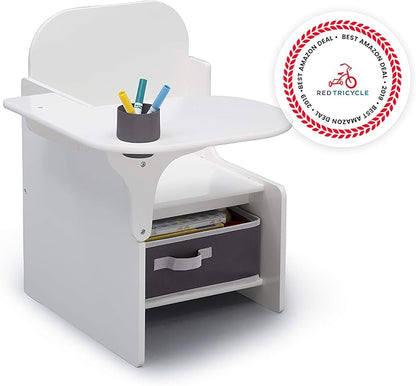 Delta Children MySize Chair Desk With Storage Bin, Bianca White