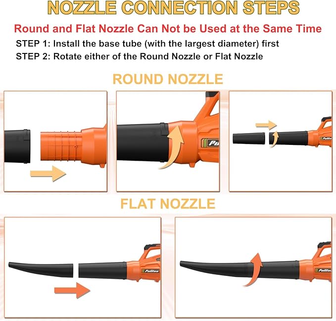 Leaf Blower 20V Leaf Blower Cordless with 4.0Ah Battery and Charger, High Power 400 CFM Electric Leaf Blower, Lightweight Handheld Cordless Blower for Lawn Care Yard Patio Garden Leaves Snow (Orange)