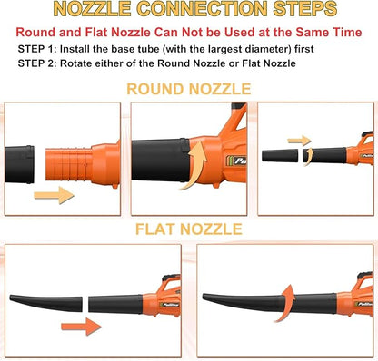 Leaf Blower 20V Leaf Blower Cordless with 4.0Ah Battery and Charger, High Power 400 CFM Electric Leaf Blower, Lightweight Handheld Cordless Blower for Lawn Care Yard Patio Garden Leaves Snow (Orange)