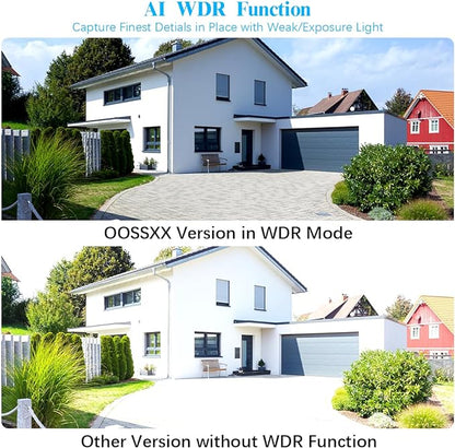 OOSSXX (HD 2.7K 5.0MP with Audio) Outdoor Wired Security Camera Systems PoE Outdoor Surveillance Video System