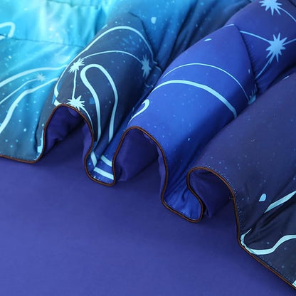 Wowelife Galaxy Bedding Twin Comforter Set for Boys and Girls 5 Pieces Cat Galaxy Comforter Set Outer Space Twin Bedding Set with Sheets Comfortable and Breathable for Kids