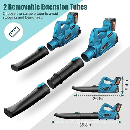 Leaf Blower - 320CFM 180MPH 21V Leaf Blower Cordless with 2 X 5.0 Ah Battery & Charger, Electric Leaf Blower Battery Powered Leaf Blower Lightweight for Snow Blowing & Lawn Care Yard Cleaning