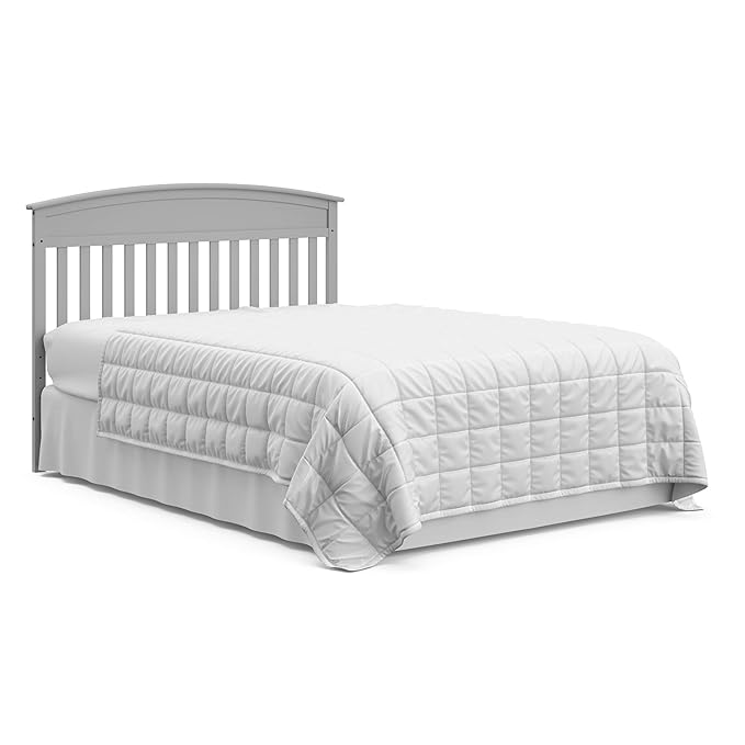 Graco Benton 5-in-1 Convertible Crib and Changer (Pebble Gray) – Crib and Changing Table Combo, Includes Water-Resistant Changing Pad, 3 Drawers, Converts to Toddler Bed, Daybed and Full-Size Bed